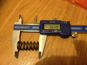 Measured spring free length - heavy duty springs, Yamaha RD250LC
